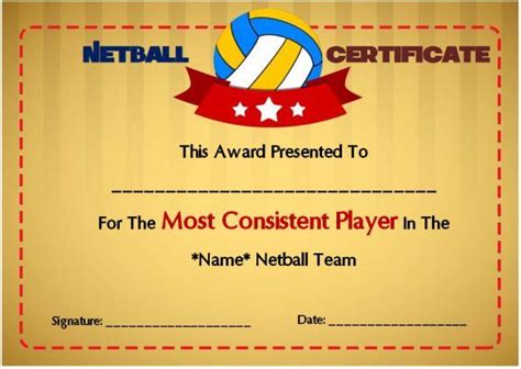 20 best Netball Certificates images on Pinterest